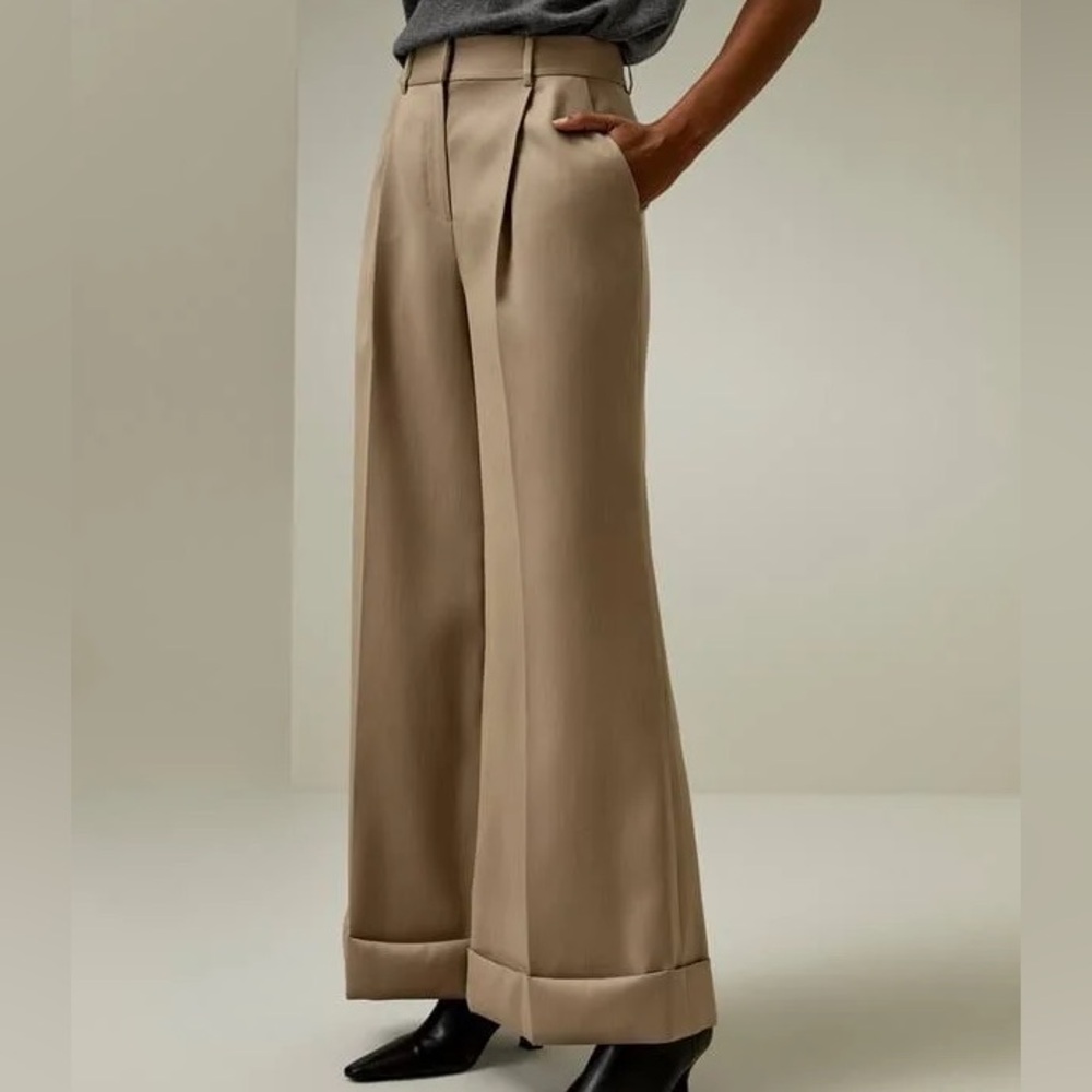 NEW Camel Silk-Wool Trousers